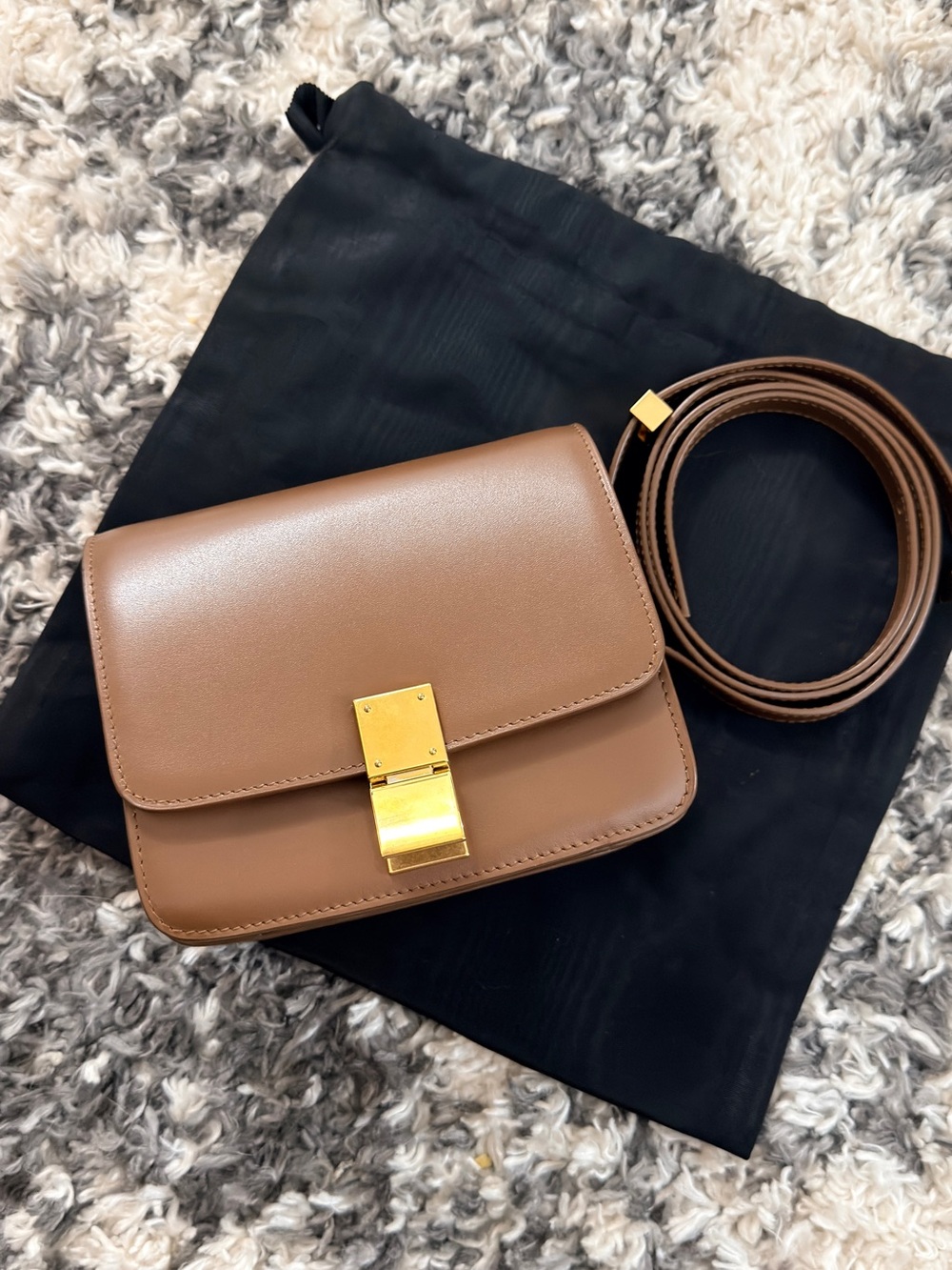 Authentic Celine Teen Calfskin Box Leather with gold hardware